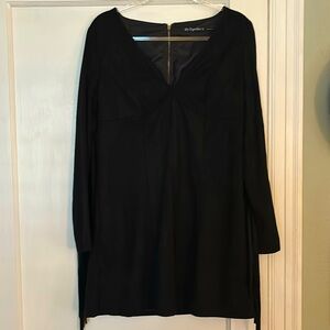 Black, Long Sleeved Ultra Suede Dress, SZ L